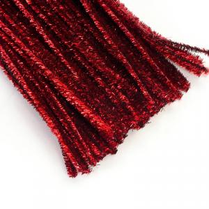 Csillámos zsenília drót - piros 100db/cs