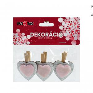 Csipeszes dekoráció rózsaszín 3db 5cm 631282 3f