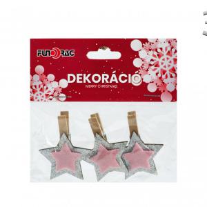 Csipeszes dekoráció rózsaszín 3db 5cm 631282 3f