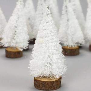 Dekor fenyőfa fehér – 10 cm 1 db