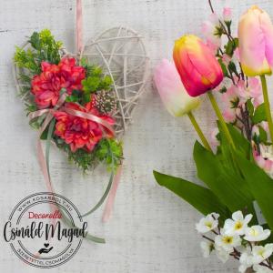 DIY Csináld magad! Csináld magad - Fonott szívvirág falidísz 20cm