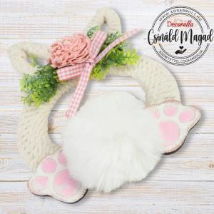DIY Csináld magad! Csináld magad - Kötéllel díszített nyuszis kopogtató - fehér