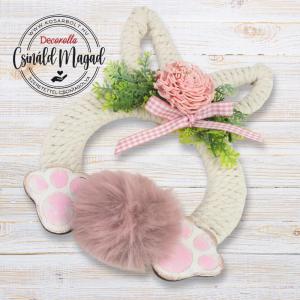 DIY Csináld magad! Csináld magad - Kötéllel díszített nyuszis kopogtató - mályva