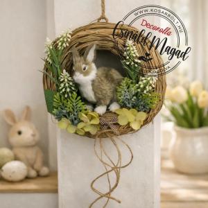 DIY Csináld magad! Nyuszi figurás natúr kopogtató 20cm