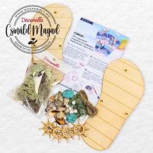 DIY Csináld magad - Strandpapucs HAJÓKORMÁNNYAL 11x24cm