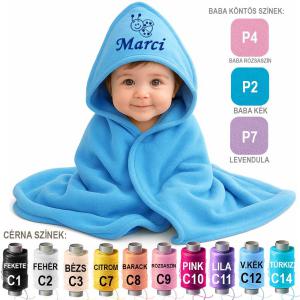 Egyedi Hímzett Kapucnis BabaTakaró Neves BabaTakaró Katica Hímzés Mintával