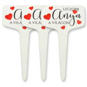 Fa beszúros tábla szögletes - A legjobb Anya... 3db/csomag