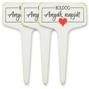 Fa beszúros tábla szögletes - Boldog Anyák napját 3db/csomag