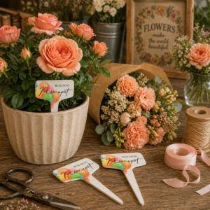 Fa beszúros tábla szögletes - Boldog Névnapot 3db/csomag