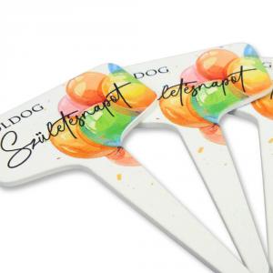 Fa beszúros tábla szögletes - Boldog Szülinapot 3db/csomag