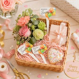 Fa beszúros tábla szögletes - Boldog Szülinapot 3db/csomag