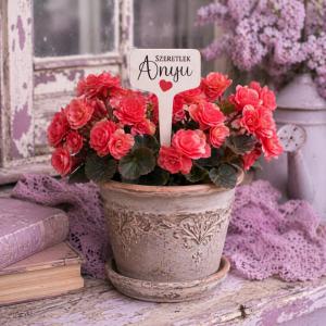 Fa beszúros tábla szögletes - Szeretlek Anyu 3db/csomag