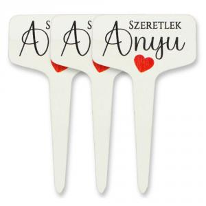 Fa beszúros tábla szögletes - Szeretlek Anyu 3db/csomag