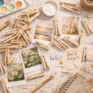 Fa csipesz natúr 4,5cm 25db/csomag