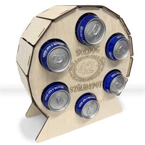 Fa Hatos Sörtartó Hordó - Boldog SZÁM Szülinapot - Egyedi Gravírozott Vicces Sörös Ajándék Születésnapra