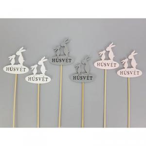 Fa Nyusziapa színes beszúrható 8x28cm 1db fehér, szürke, rózsaszín