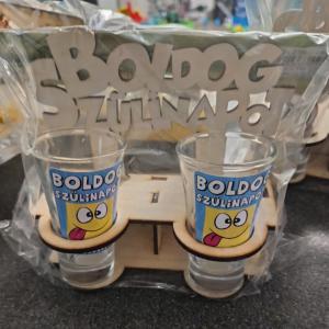 Fa pálinkás pohár tartó - Boldog Szülinapot – Szülinapi Ajándékok