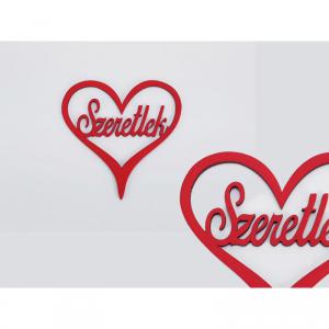 Fa - Szeretlek szívben piros 10cm