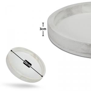 Fa tálca fehér 20cm