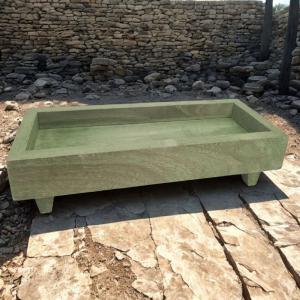 Fa tálca lábon country-zöld 32x12cm