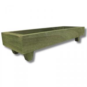 Fa tálca lábon country-zöld 32x12cm