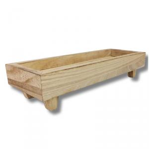 Fa tálca lábon natúr 32x12cm