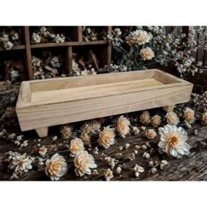 Fa tálca lábon natúr 32x12cm