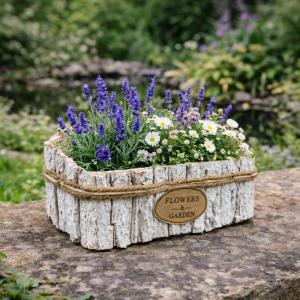 Fakéreg virágláda fehér 30x13x14cm