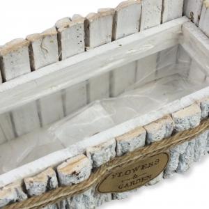 Fakéreg virágláda fehér 30x13x14cm