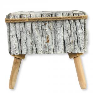 Fakéreg virágláda lábbal szürke 24x25x12cm