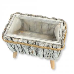 Fakéreg virágláda lábbal szürke 24x25x12cm