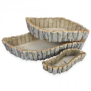 Fakéreg virágláda szett íves fehér 3db/szett 15-30cm