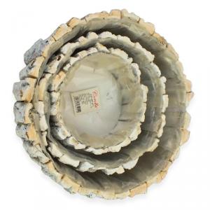 Fakéreg virágláda szett kerek fehér 3db/szett 7-30 cm