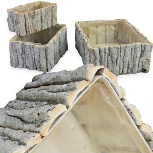 Fakéreg virágláda szett szögletes fehér 3db/szett