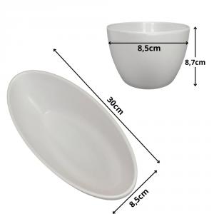 Fehér dekor tál 30x8,5cm műanyag kemény másolata