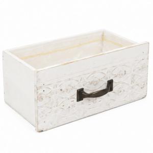 Fehér fa fiók 23x14cm