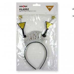 Fejdísz Happy Birthday pohár arany/ezüst 26cm 2f