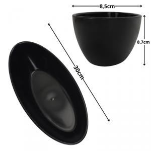 Fekete dekor tál 30x8,5cm műanyag kemény