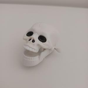 Felhúzható koponya játék – mozgó, fogcsattogtató Halloween-koponya