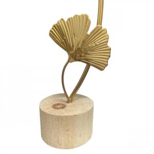 Fém asztaldísz arany Ginkgo biloba levél 19cm
