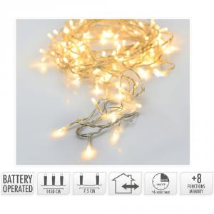 Fényfüzér 192 LED-es transzparens programos adapterrel meleg 14,5m