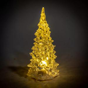 Fenyőfa akril LED-es elemes M12cm melegfényű