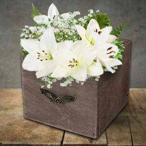 Fiók dekoláda rusztikus kocka fém fogantyúval 9*9*8cm