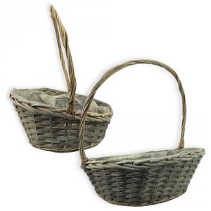 Fonott csemeg kosár szürke óriás 50cm