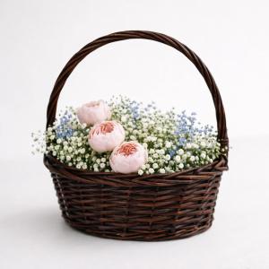 Fonott csemege kosár kicsi barna