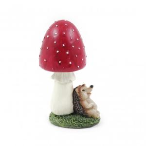 Gomba + állatfigura 13cm 2féle mókusos vagy sünis