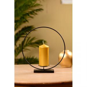 Gyertyatartó fém gyűrű 31cm fekete