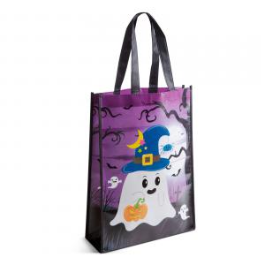 Halloween-i ajándéktáska - narancssárga / lila - 30 x 40 x 10 cm