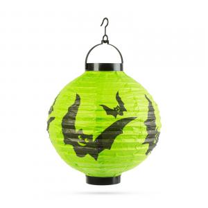 Halloween-i LED-es lampion zöld denevér