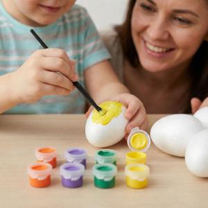 Húsvéti dekoráció - húsvéti habtojás festő szett - 6 cm - 6 db tojás